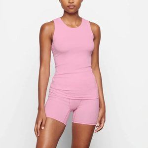 SKIMS Cotton Rib Long Tank in Bubblegum *Limited Edition* Size M